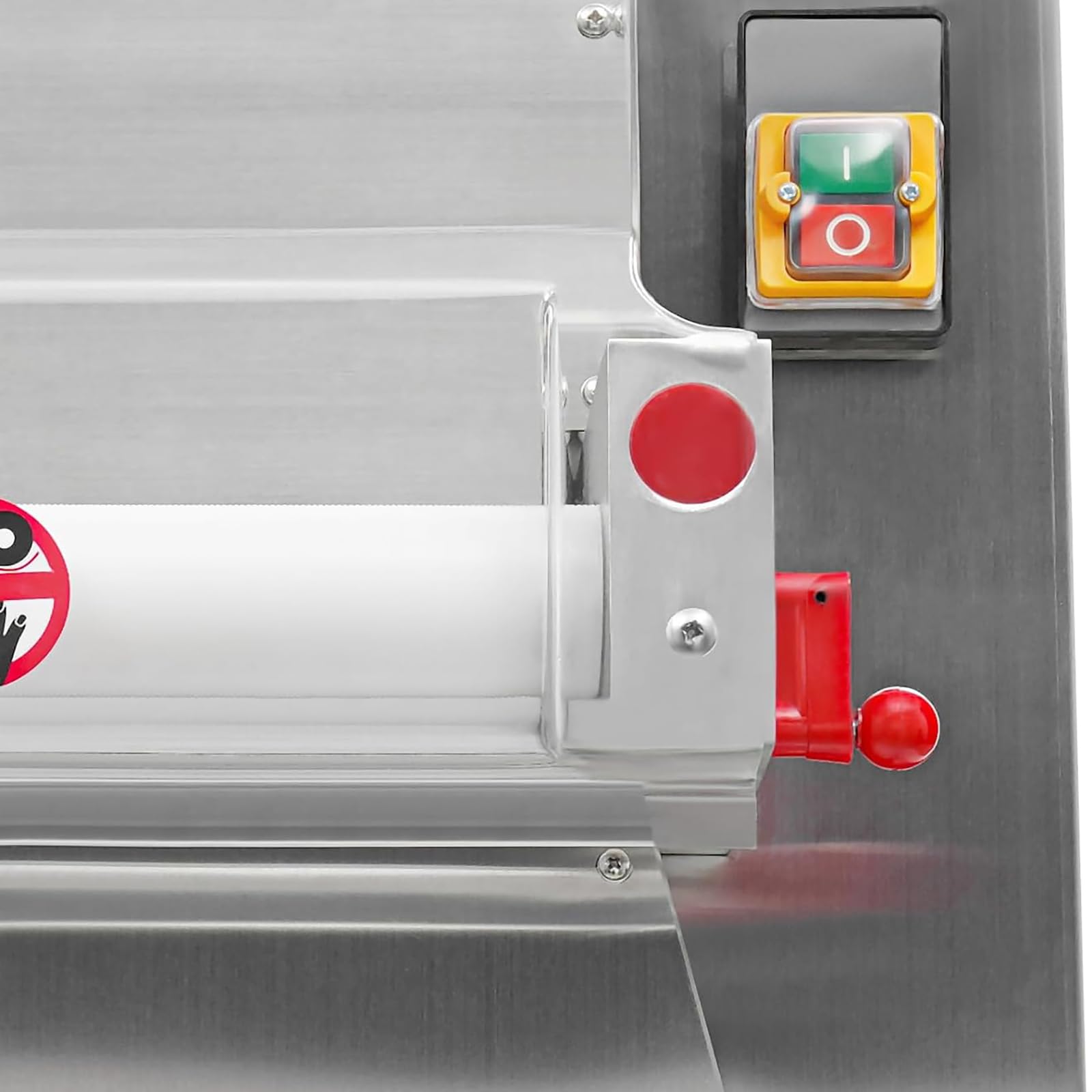 Pressa per Pizza Professionale, Sfogliatrice Automatica per Pizza con 2 Rulli Regolabili, Dimensione Pizza da 3 a 38 Cm E Spessore Regolabile da 0,6 Cm a 0,5 Cm, capacità di 250 Pizze/h