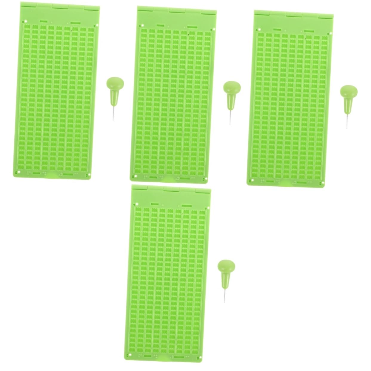 DOITOOL 4 Set Tavoletta Braille Piastra Di Scrittura Braille Per Non Vedenti Piastra Braille In Plastica Lavagna Per Scrittura Braille Per Trainer Non Vedenti Piastra Braille Verde Chiaro