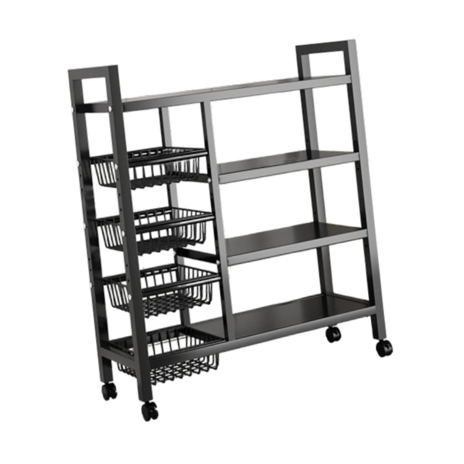 Robusto scaffale portaoggetti da Cucina con Ripiani Regolabili in Altezza, Organizer per impieghi gravosi, Armadio per Bagno e dispensa, Ripiani