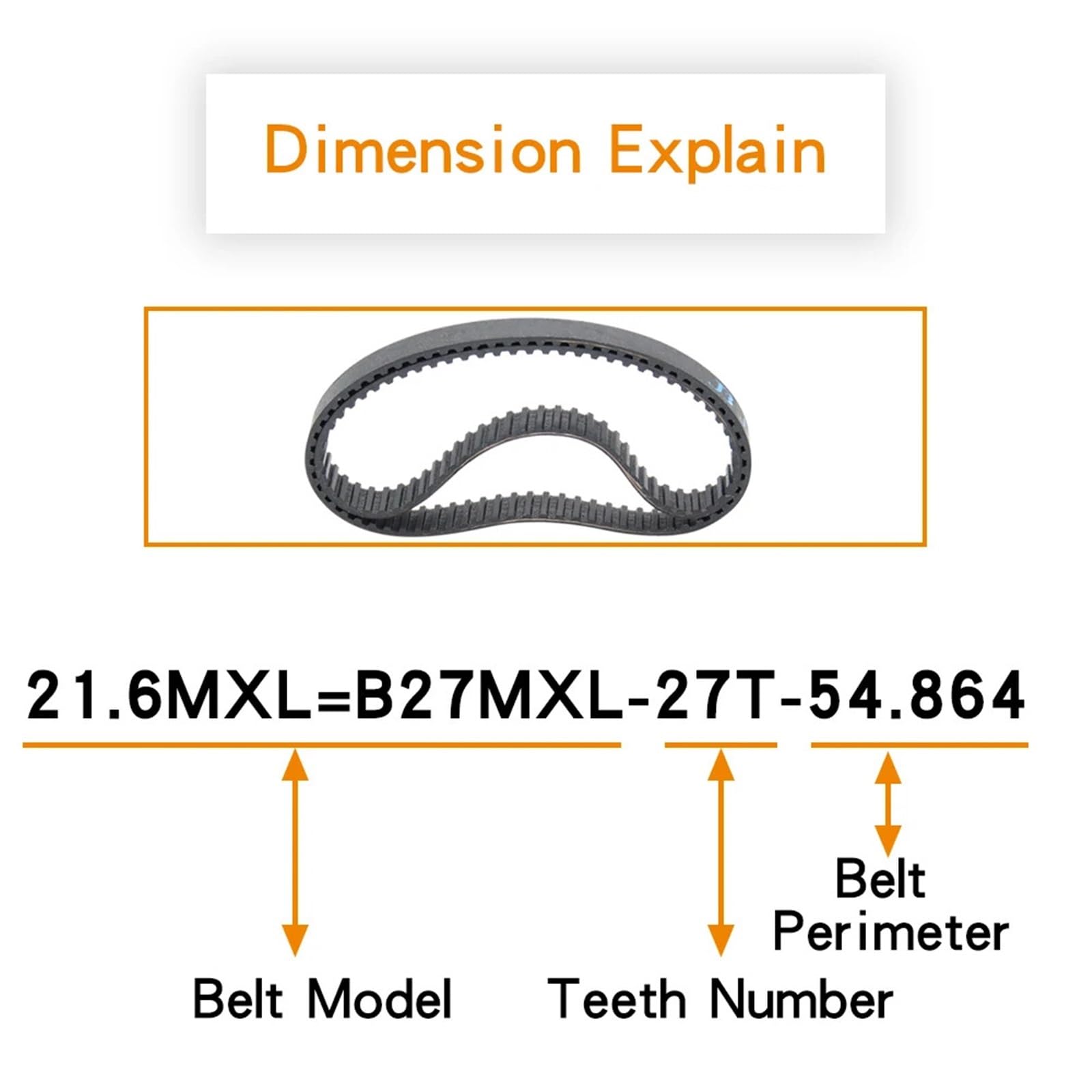 Correa de distribución 21.6MXL/24MXL/24.8MXL/25.6MXL/28MXL/28.8MXL/30.4MXL/32MXL/33.6MXL/34MXL circuito cerrado(36MXL (45 Teeth),2PCS_6MM)