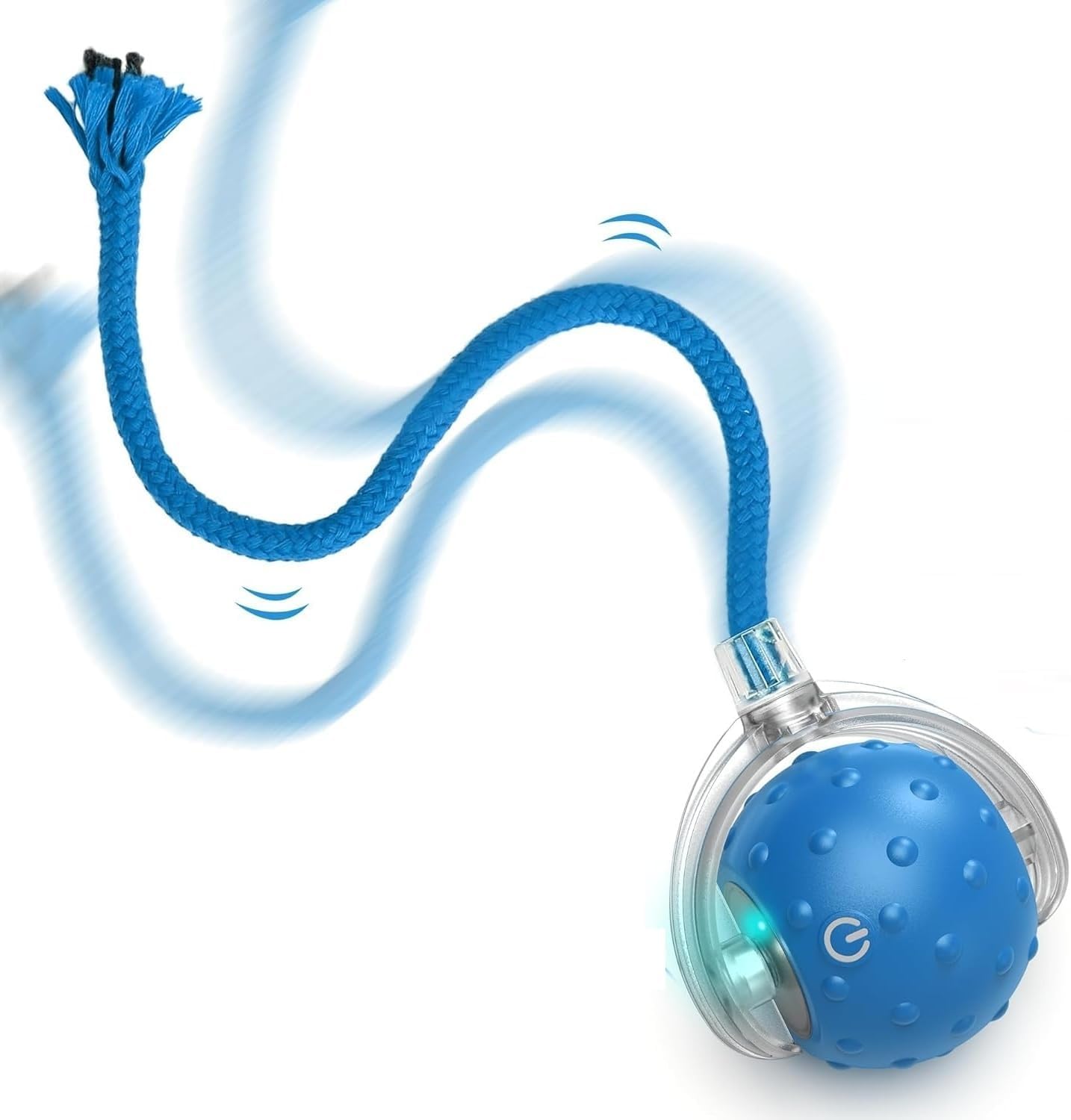 Katzenspielzeug Selbstbeschäftigung Ball, Interaktives Katzenspielzeug Elektrisch mit Schwanz & Vogelgeräusch, Automatischer Katzenspielzeug Ball für Katzen, USB Wiederaufladbares (Blau)