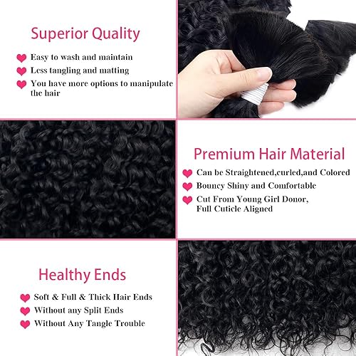 Miniatura 6 de Nvnvdij Cabello ondulado de agua a granel para trenzar, 3.53 oz por paquete, sin trama, 100% cabello humano para trenzar micro cabello humano para