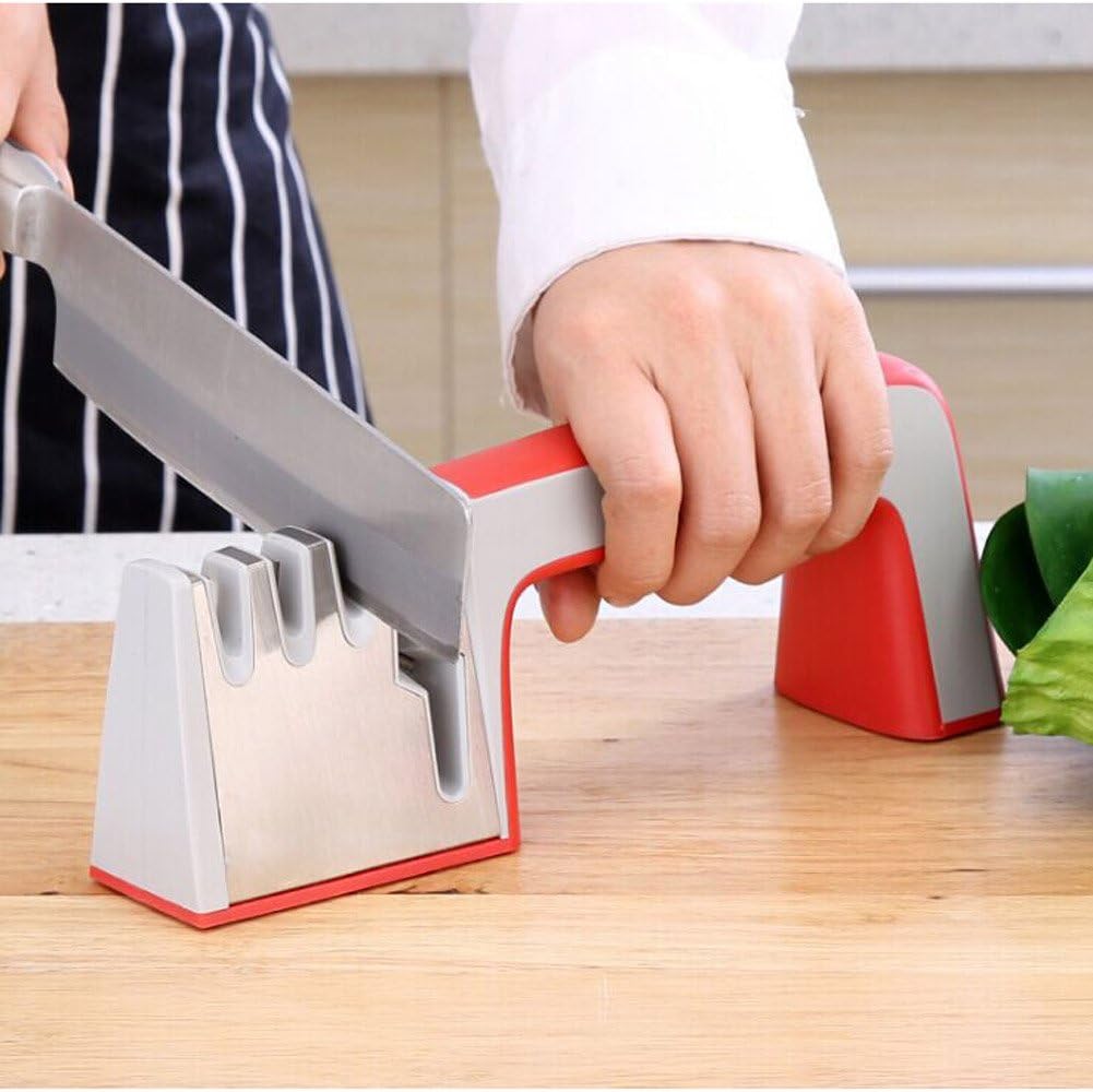 Ankooki Multifunctional 4 In 1 Knives Scissors Sharpener and Non-slip Mat,Sharpens Both Steel and Ceramic Knives in All Size