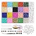 Dsaren 3118 Piezas Cuentas Letras Pulseras Cuentas Colores Mini Cuentas Abalorios Plásticos Cuentas Perlas Vidrio Redondas Broche Langosta Niños Adulto DIY Pulseras Collares Bisutería