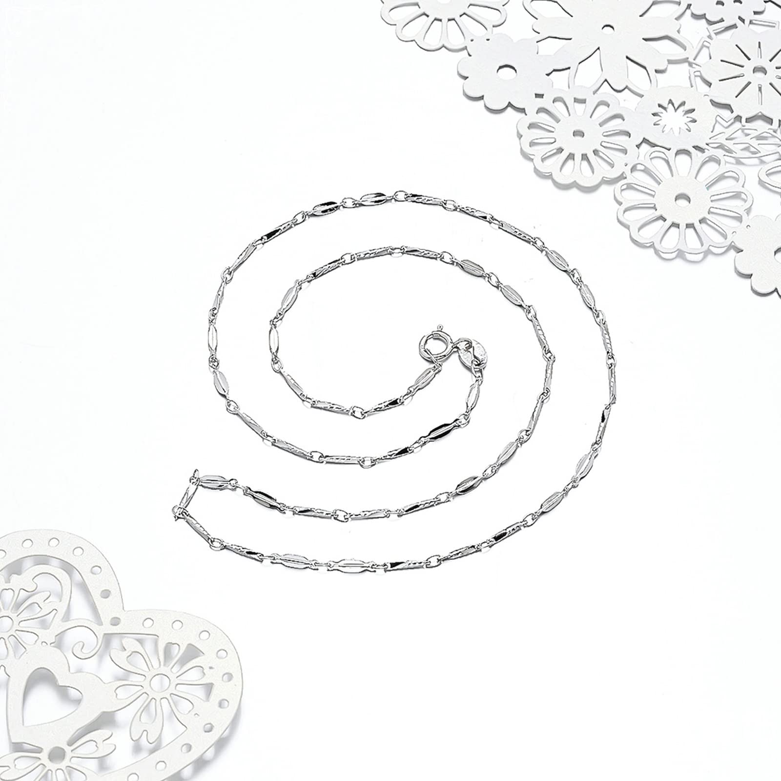 Catena di sterline, Collana collegamenti al Grano da 40-45 cm per Donne spose