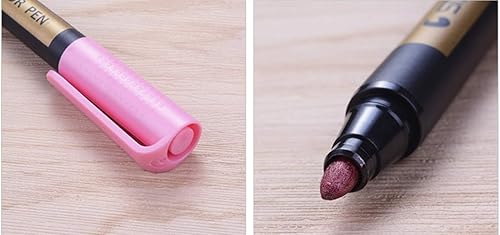 Miniatura 6 de Elonglin Rotuladores metálicos, juego de 10 colores metálicos para regalo de felicitación de cumpleaños, fabricación de tarjetas, pintura en roca,