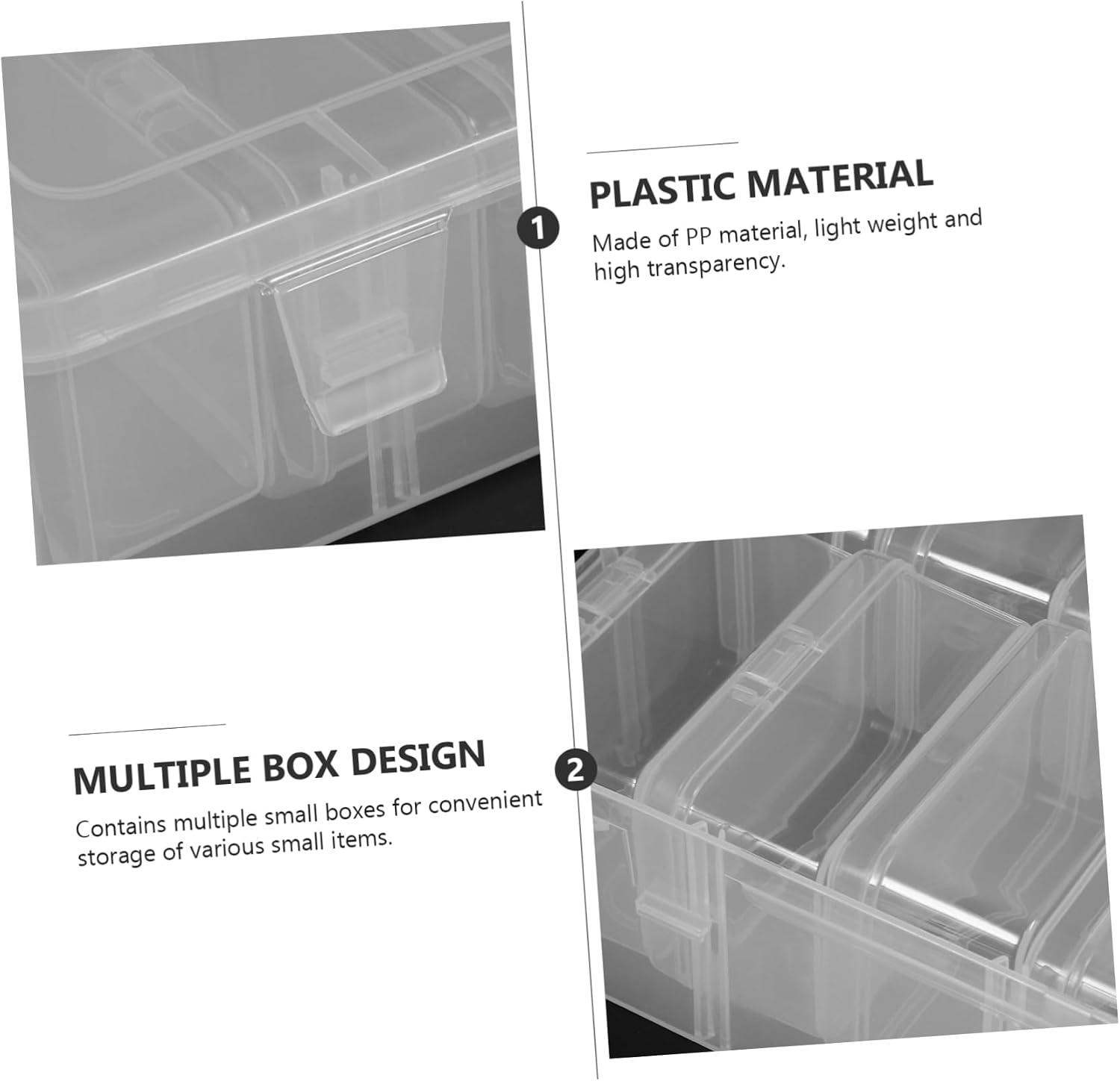 Beads Storage Box with Lid, PP Organizer for Small Items