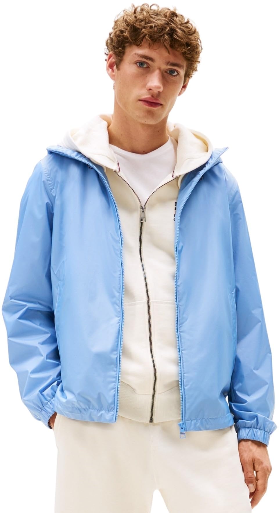 Tommy Hilfiger Herren Übergangsjacke Hooded mit Kapuze, Blau (Cloudy Blue), XL