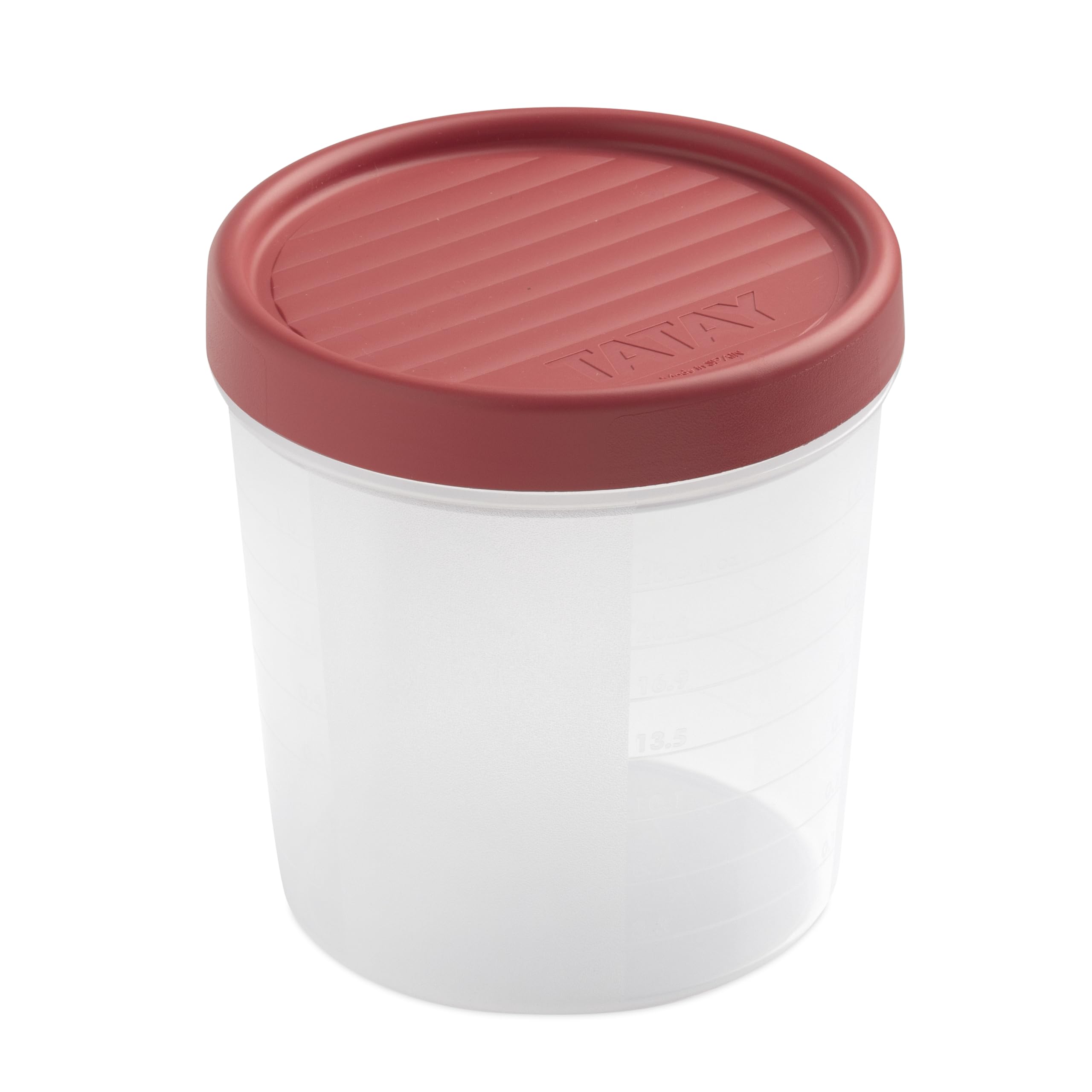 Tatay Red Food Container 1L Twist | Screw-Top Lid | Plastic Food Containers With Lids | Microwave, Dishwasher, Fridge & Freezer Safe | Bpa-Free Plastic | 12X12x12.5 Cm,