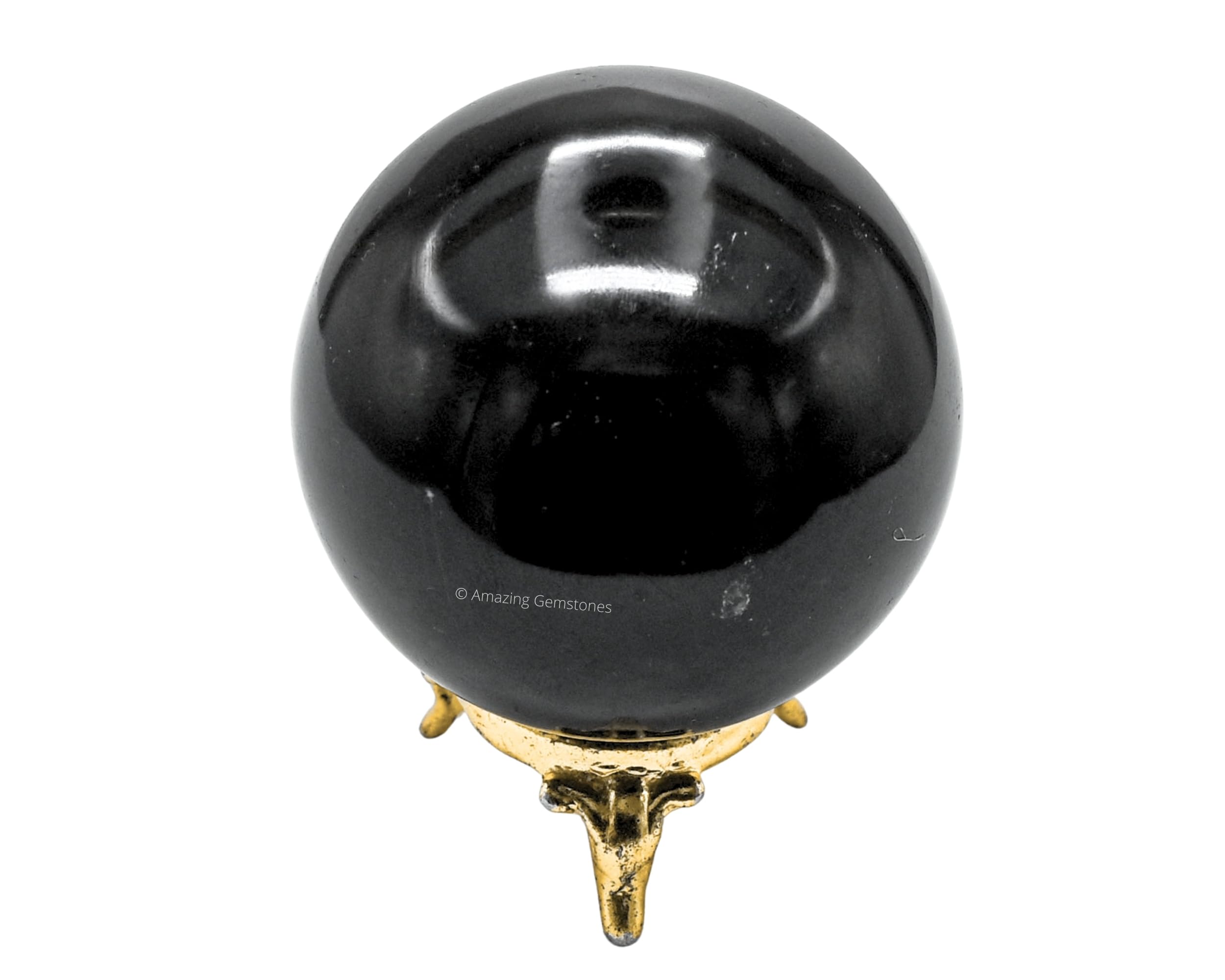 Black Tourmaline Crystal Ball with Stand - 2.5