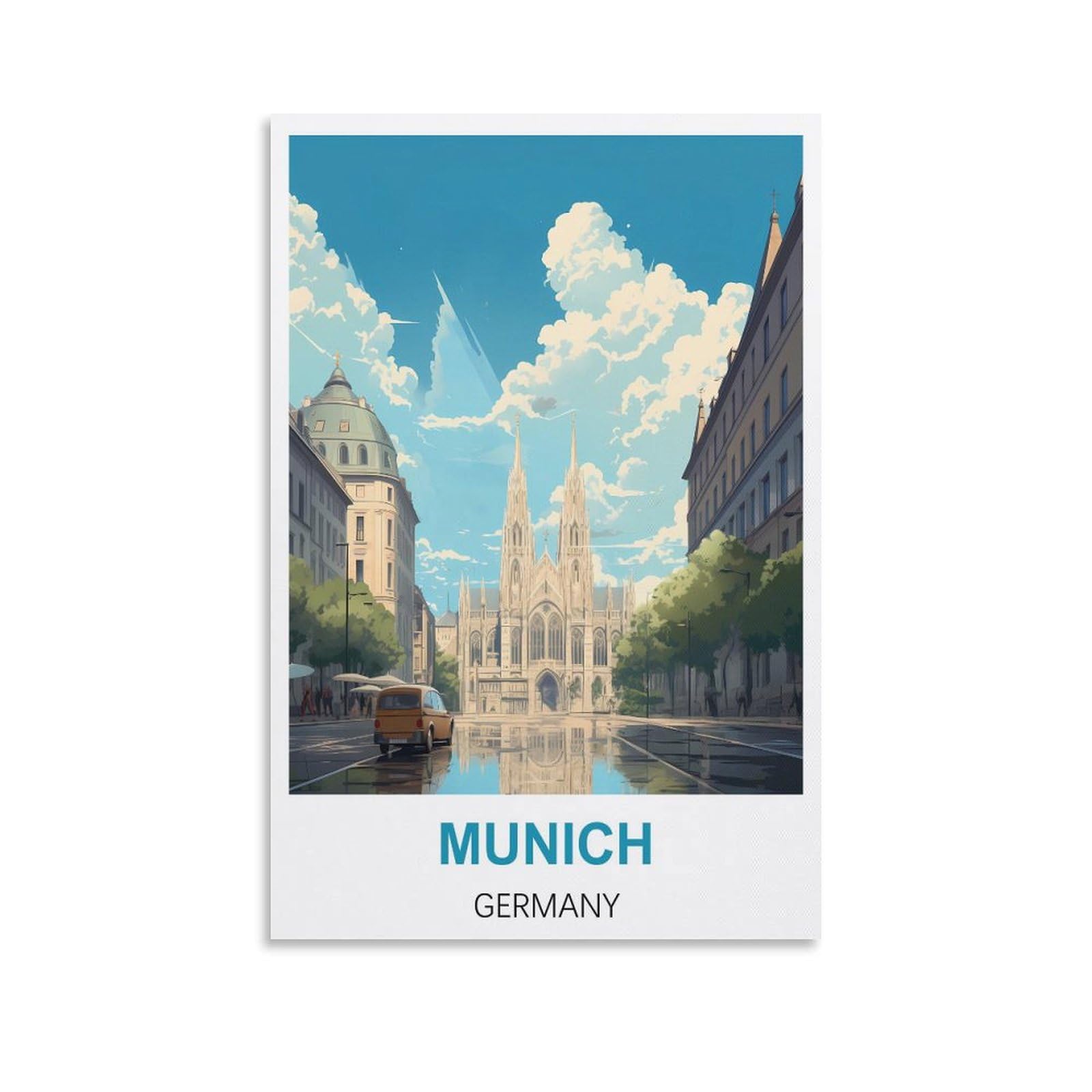 Vintage Metal Tin Sign Funny Retro,Munich Germany Art Retro Plaque for Bars Pub Playroom Man Cave Wall Decor 30x40cm