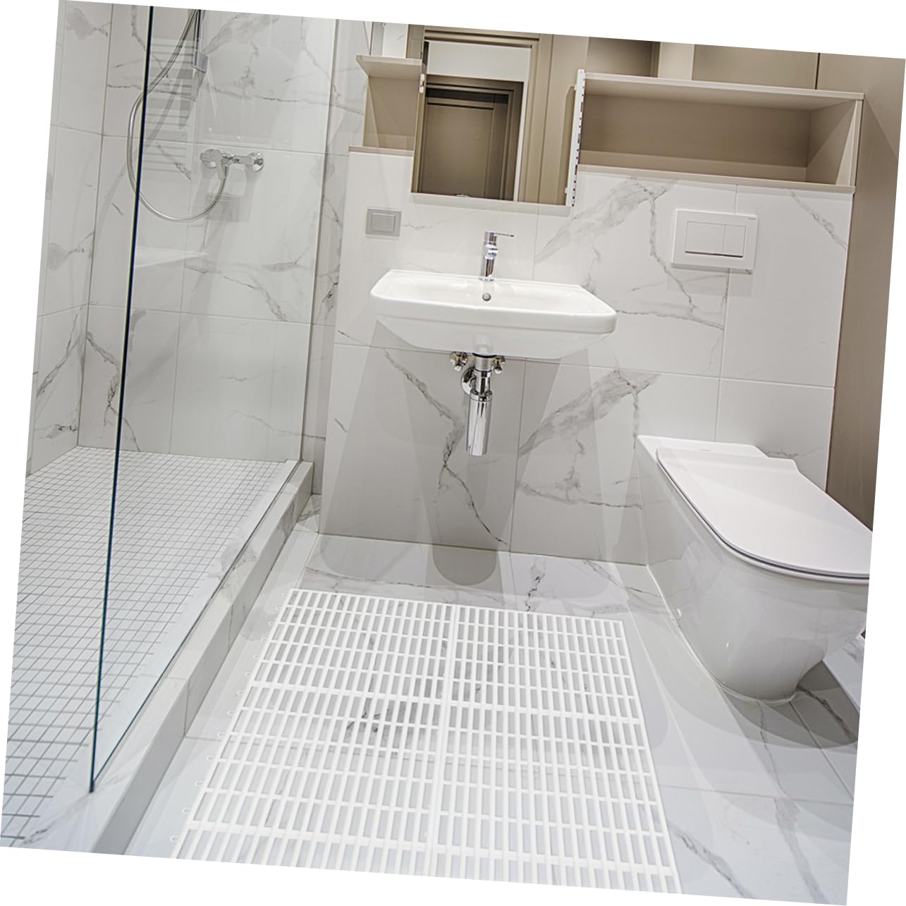 Alipis Tappetini Antiscivolo Tpe Quadrati 4 Pezzi per Bagno