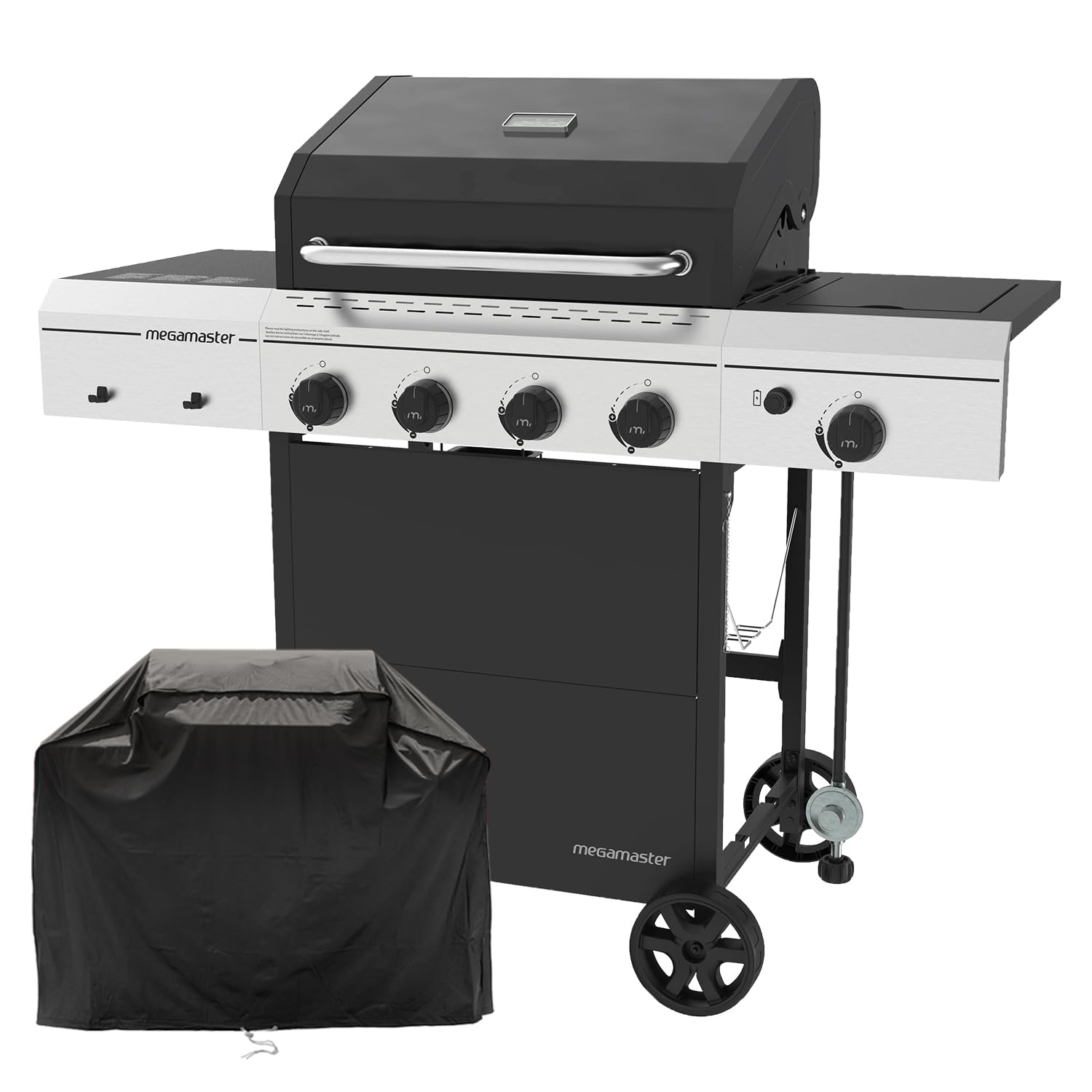 RANGE MASTER 4 Burner Gas Grill　本格的BBQ Amazon.com: Megamaster 4-Burner Gas Grill with Side Burner & Grill