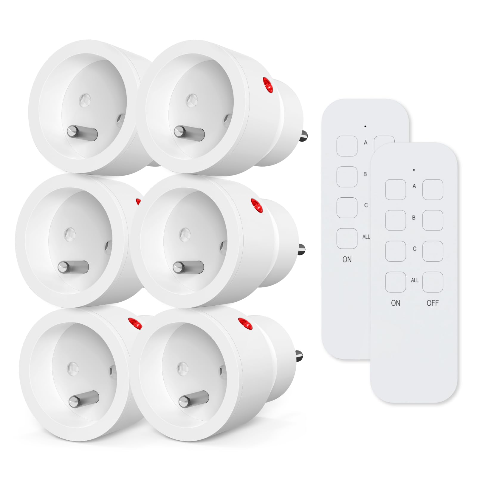 KYF 2 x Lot de 3 Prises 2300W avec 1 télécommande intérieure (Power_Strip, 3 Prises, Type E, 230V, 10A)