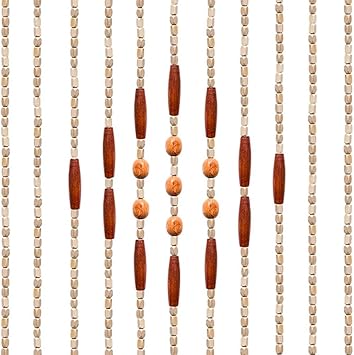 Natural Wood Bamboo Beaded Curtain Screen Wooden Bead Curtain Decorative Kitchen Door Stirp 208x90CM
