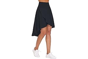 Women's High Waist Wrap Ruffle Hem Asymmetric Skort