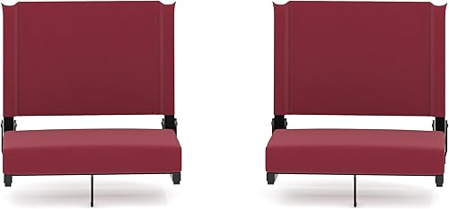 Miniatura 3 de EMMA + OLIVER Silla de estadio ligera con asiento ultra acolchado, 500 libras. Clasificado