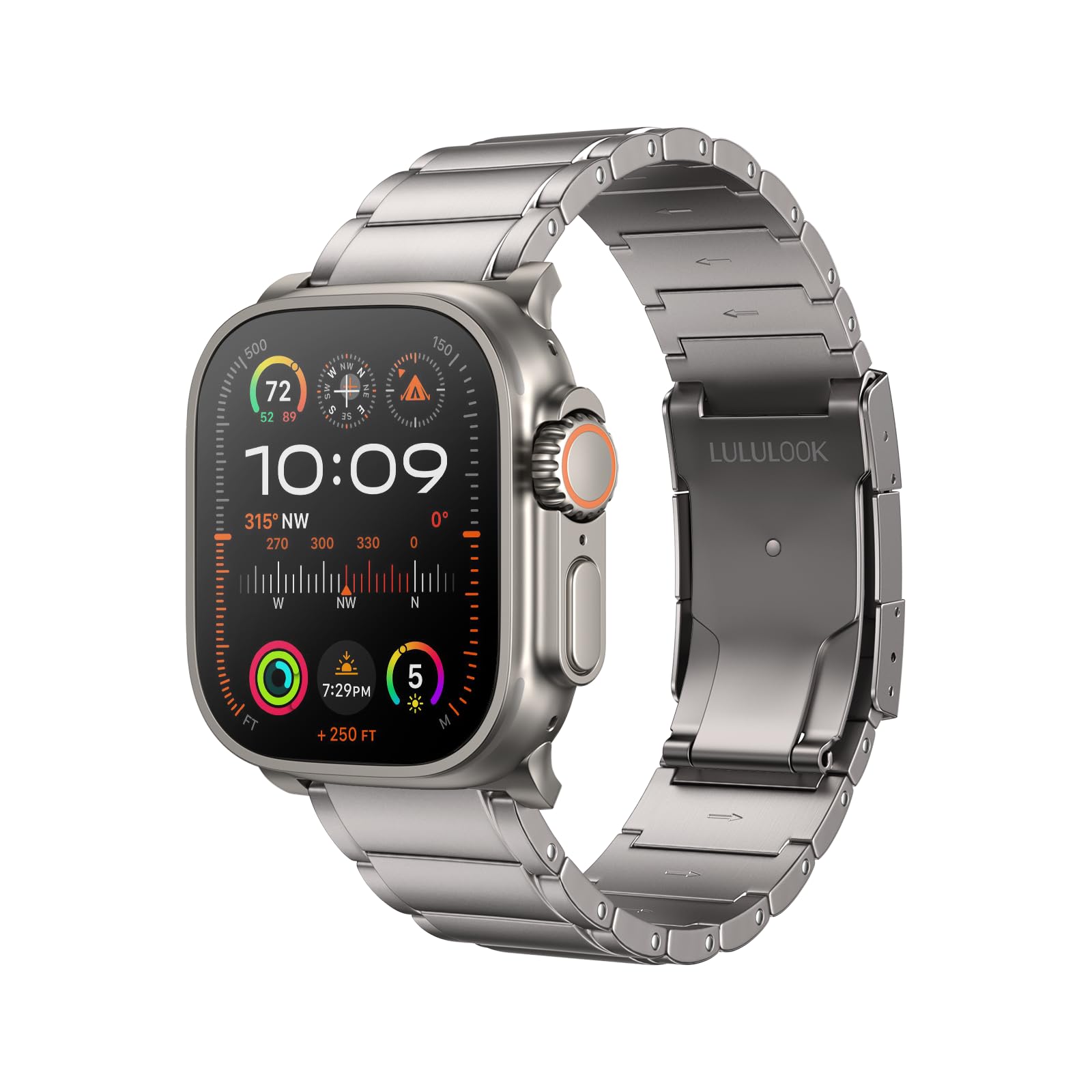 LULULOOK Titan Armband für Apple Watch Ultra 3/2/1 Armband 49mm, DLC Titanium Grad 2 Ersatzarmbänder für iWatch Serie SE3 11 10 9 8 7 SE 6 5 4 3 2 1 46mm 45mm 44mm 42mm(Serie 3 2 1)
