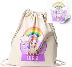 DEREGALOOS Personalised Cotton Backpack Children's Design | Bag with Ropes | Original Gifts Back to School | Gifts for Boys and Girls | Made in Spain