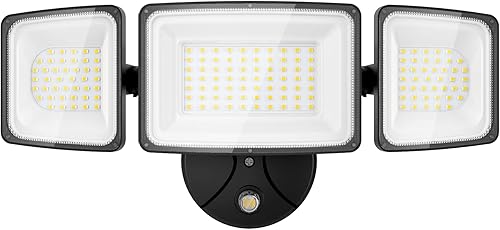 Onforu Luz LED para exteriores de 100 W, del atardecer al amanecer, 9000 lúmenes, luces de seguridad de inundación exteriores, IP65, impermeable, 3
