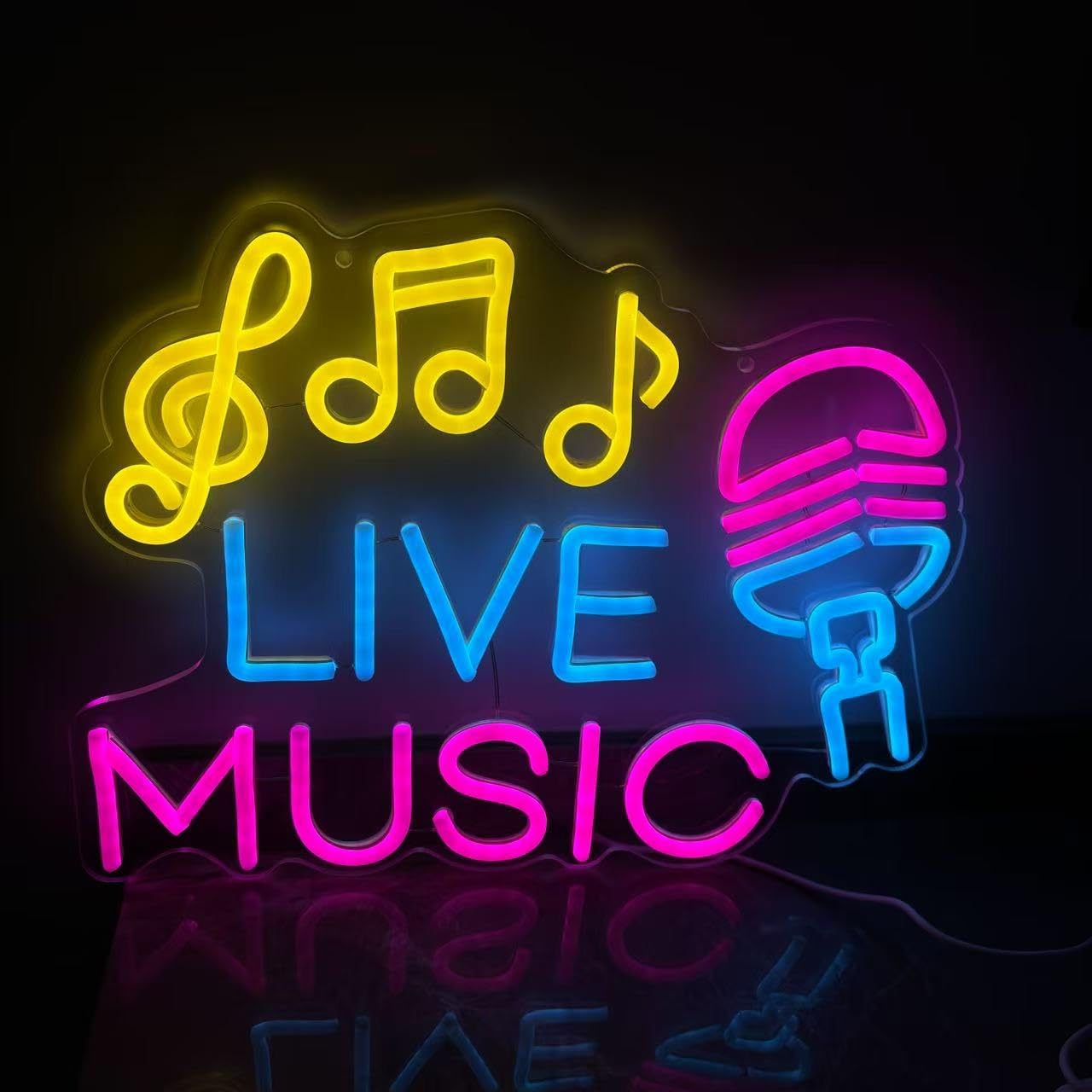 Live Music Neon Sign, Studio Lights, DJ Sign, LED Fall Decor, Recording Studio, Jamming Room, Bar Neon Signs Autumn Retro Music Show Party Decor - Image 8
