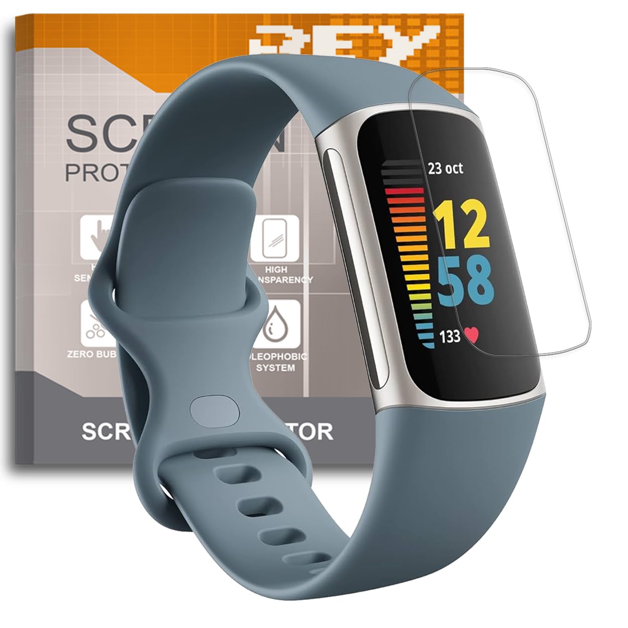 REYPack of 7 Premium Quality Screen Protector for Fitbit Charge 6