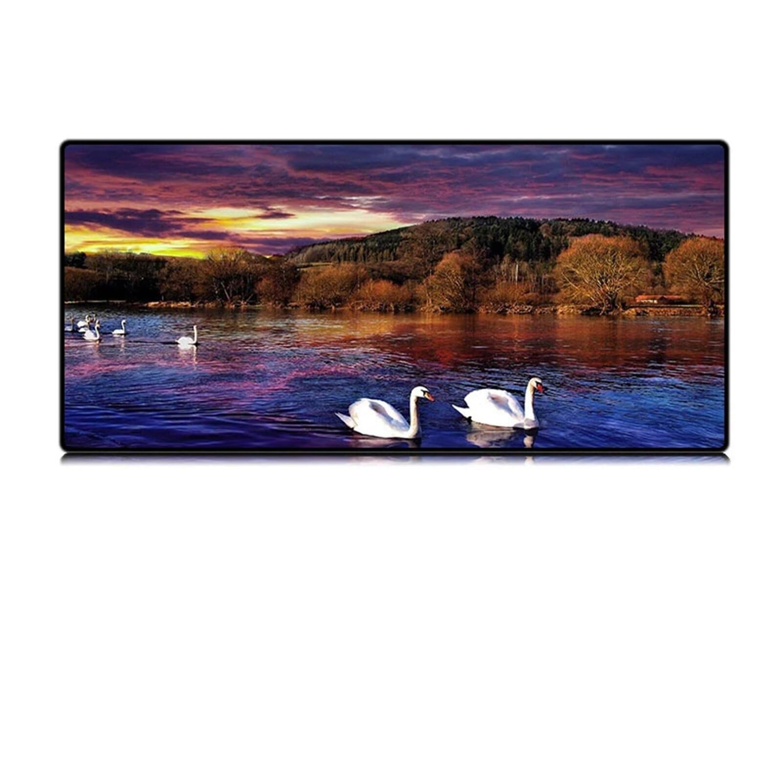 Podkładka na biurko, Mouse Mat Landscape Swan Pad,Non-Slip Rubber Office Desk for Laptop(3mm,1000x500mm)