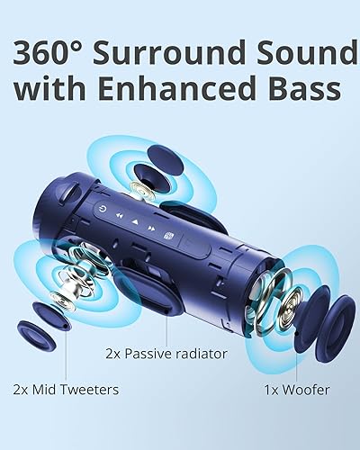 Miniatura 2 de Tronsmart Altavoces Bluetooth portátiles T7 con sonido envolvente de 30 W de 360 , Bluetooth 5.3, graves mejorados, emparejamiento estéreo