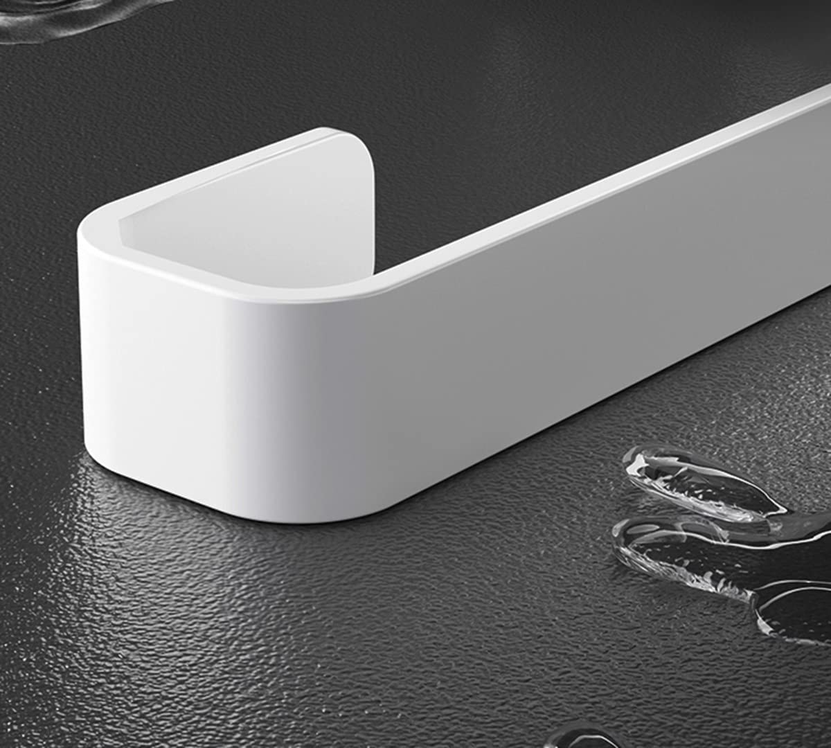 Toallero Toallero Toallero De Acero Inoxidable 304 Estante De Riel Montado En La Pared para Baño Cocina Paños para Platos Percha Varilla Única A Prueba De Agua Y Óxido (Color: Blanco, Tamaño: 50 Cm)