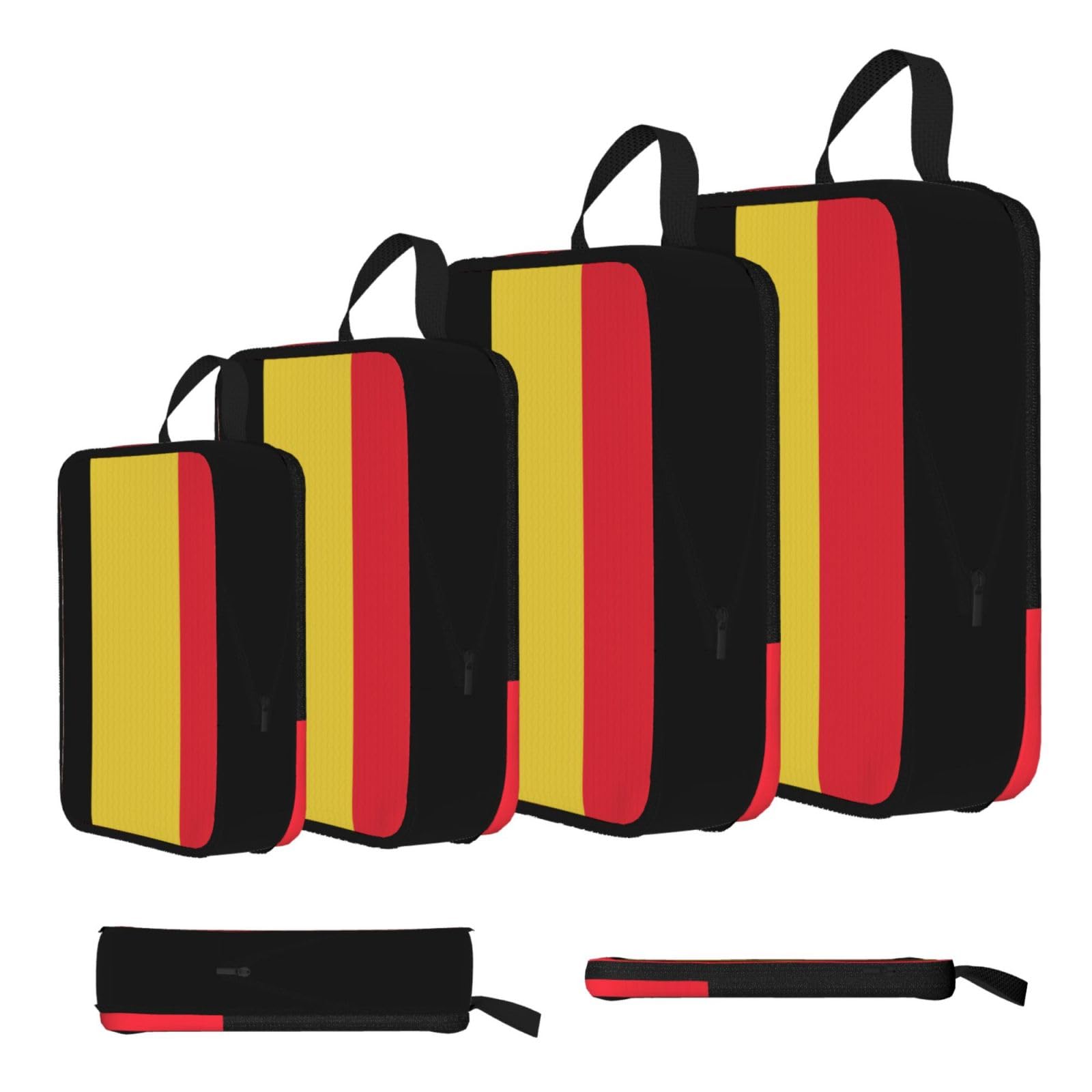 Sxzvvbn Black Flag Of Belgium Compression Packing Cubes 4 Piece Set