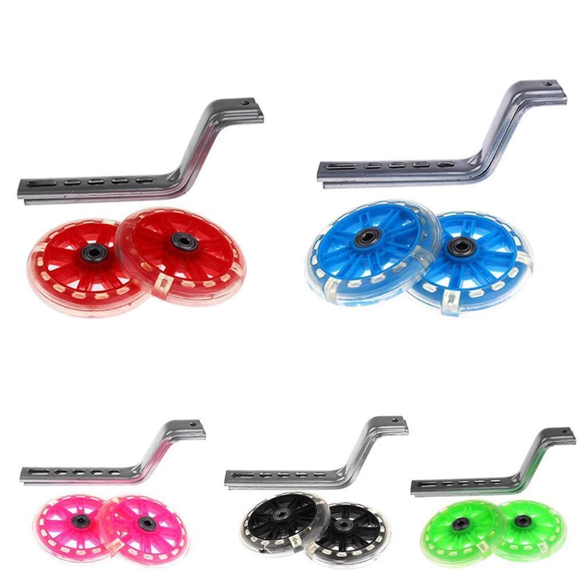 Stabilisateurs Lumineux Pour Vélo Enfant – Acier Carbone, Roues Clignotantes, écrous Autobloquants, Compatibles 30,5/35,6/40,6/45,7/50,8 Cm