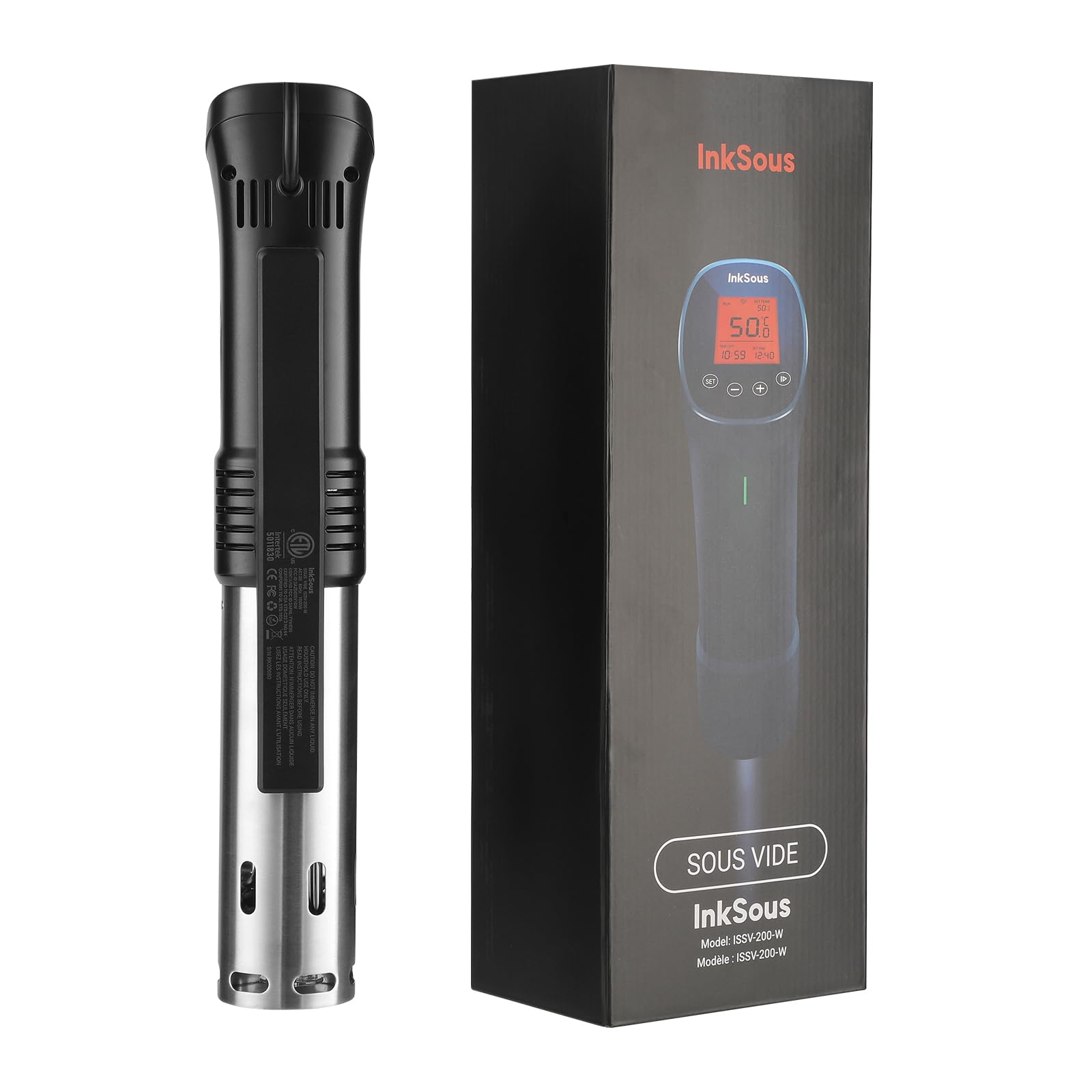 WiFi Sous Vide Cooker 2.4G, 1000W, APP Control, 1°F Accuracy | Sous Vide Machine ISSV-200-W with 18 Preset Recipes, 100-Hour Timer, Temperature Calibration&Alarm, Ultra-Quiet Fast Heating
