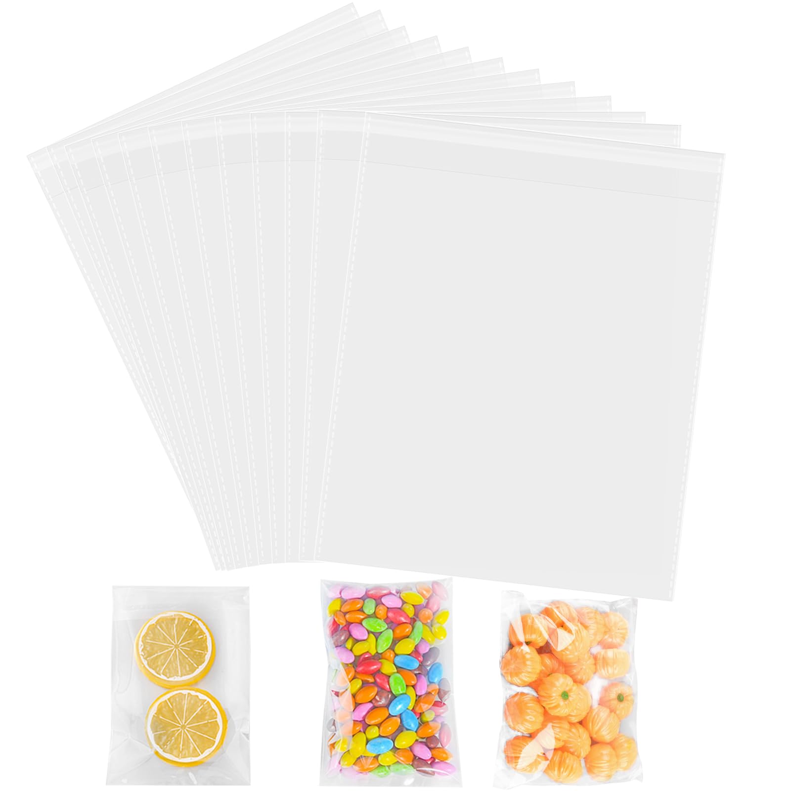 A4 Cellophane Bags - 100 Pack Clear, Food Safe, Sealable Display Bags for Cookies, Sweets, Envelopes, Gifts, Cards, Pictures (8.7X12.6 Inch)