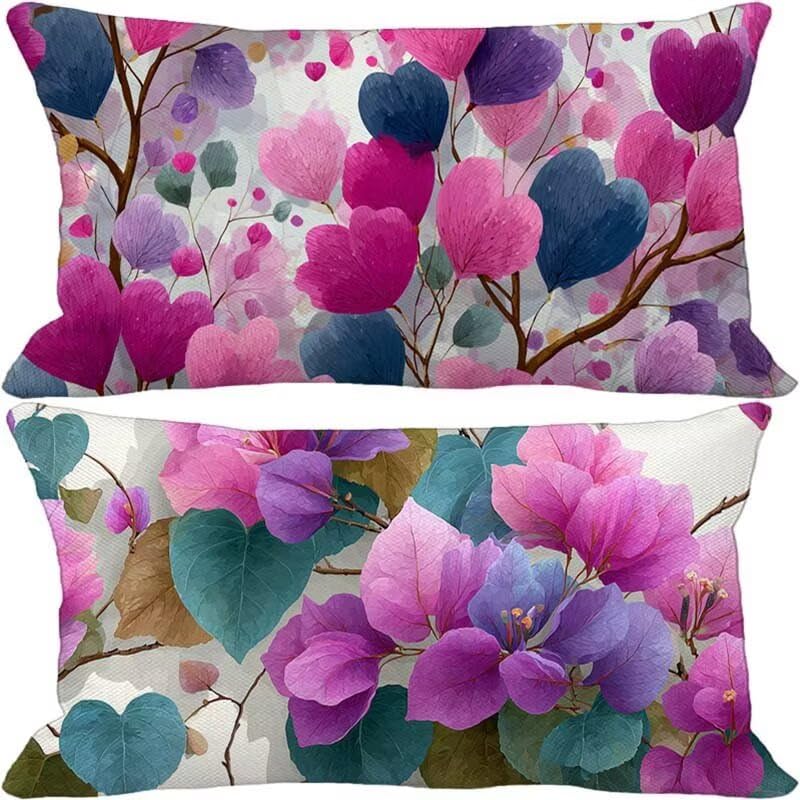 Cushion covers fleur motif en aspect lin de qualité supérieure pour terrasse