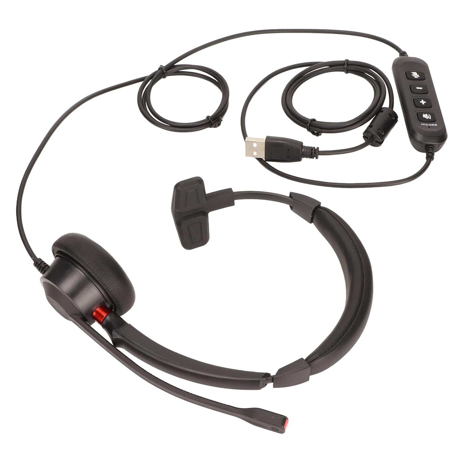 USB Business Headset, Plug and Play Call Center Headset Ultra Light ENC Active Noise