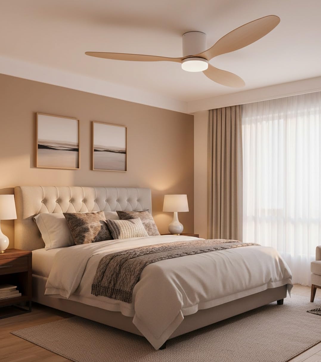 BEL AIR HOME - Ventilador de Techo MISTRAL con Motor DC, 132 CM, Luz LED 24W, 6 Velocidades de Aire y 3 Temperaturas de Luz, Mando a Distancia Incluido (BLANCO HAYA) — view 7