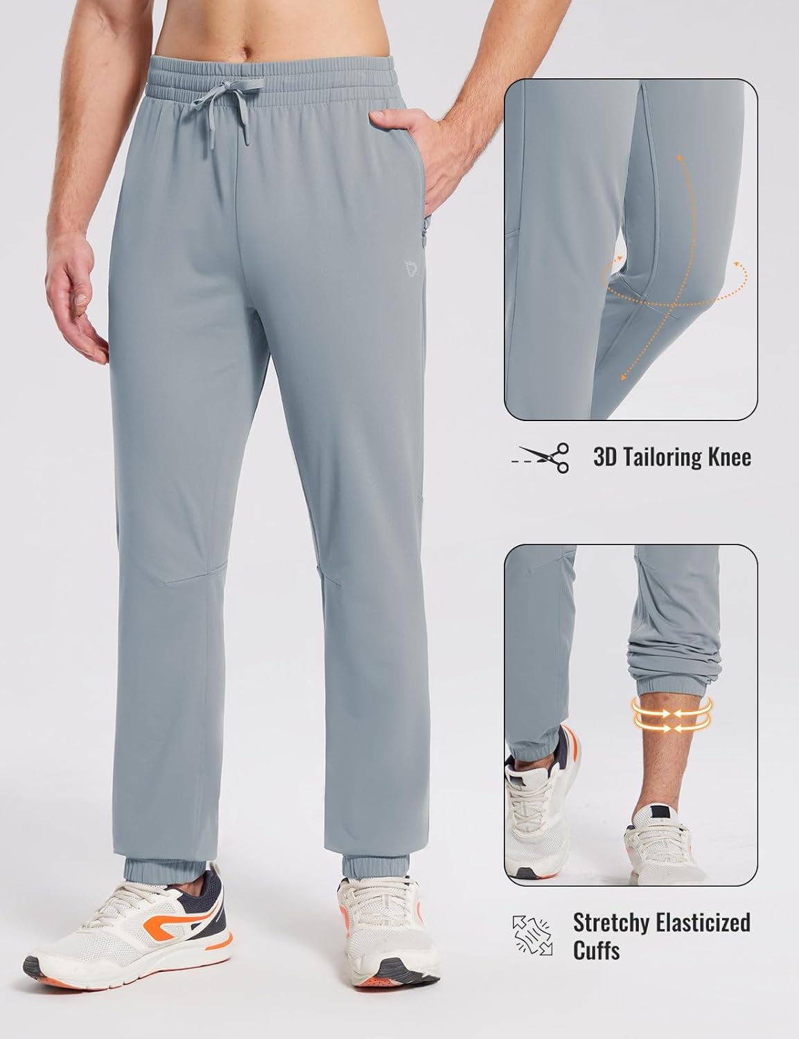 baleaf Men's Fleece Lined Joggers Winter Athletic Sweatpants Thermal Hiking Workout Running Pants with Zipper Pockets - Image 4