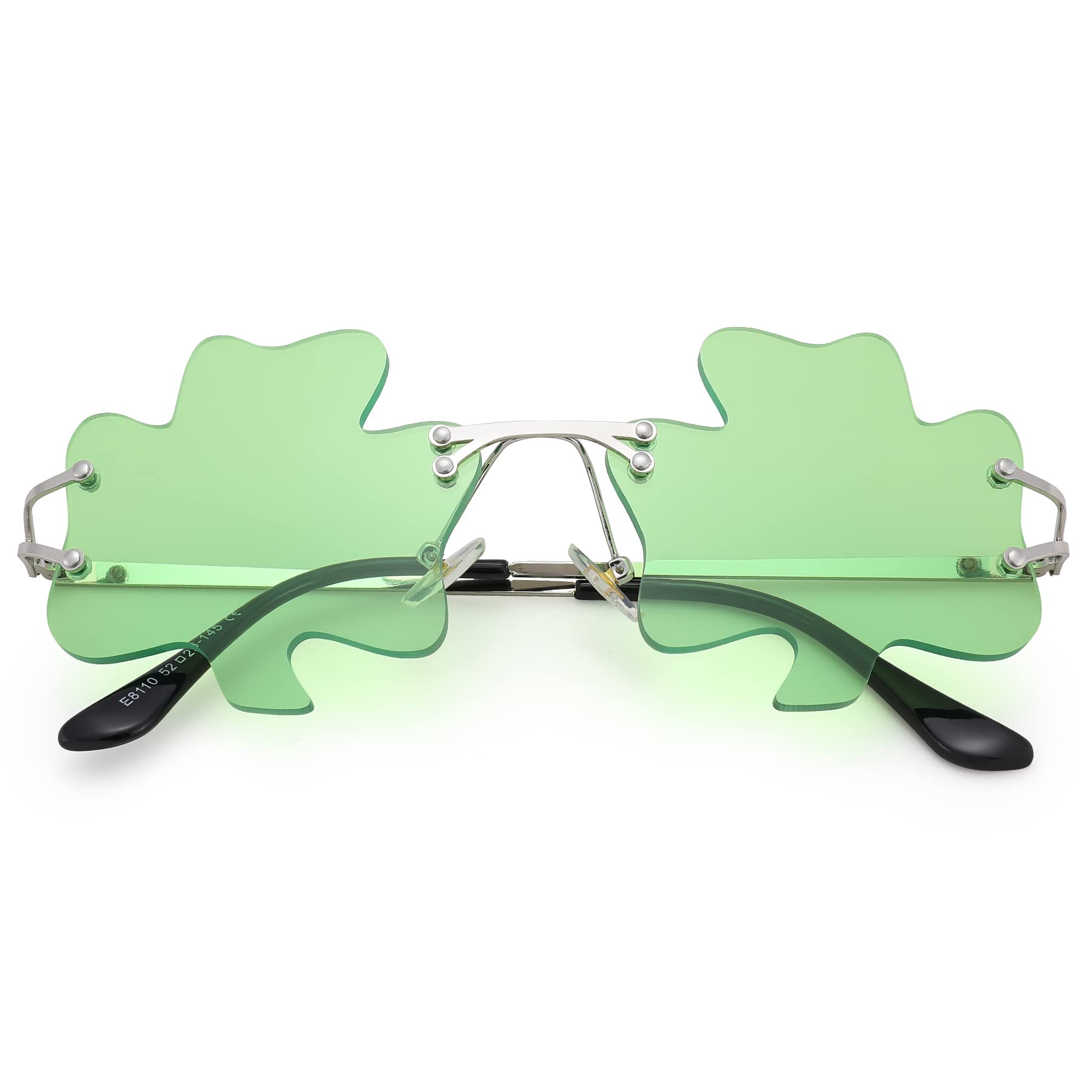 St. Patrick’s Day Green Sunglasses Irish Shamrock Four Leaf Clover Green Lens Leprechaun Costume Sun Glasses Women Men