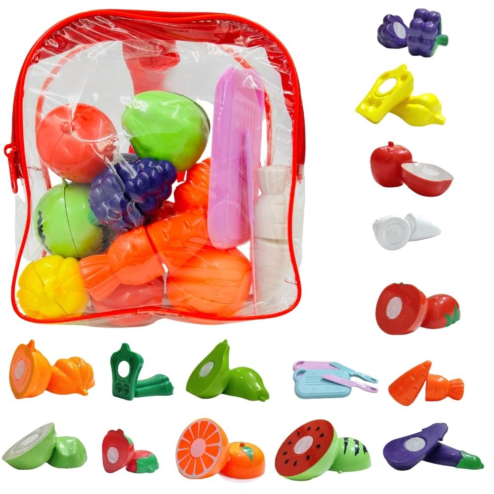Fruits Food Cutting Toys 18 Pcs with Storage Bag Play Cutting Food Kitchen Toy Cutting Fruits Vegetables Pretend Food Playset Early Development Learning Toy Gifts for Toddlers Kids Boys Girls (B0DGF69CBL) Amazon Price History, Amazon Price Tracker