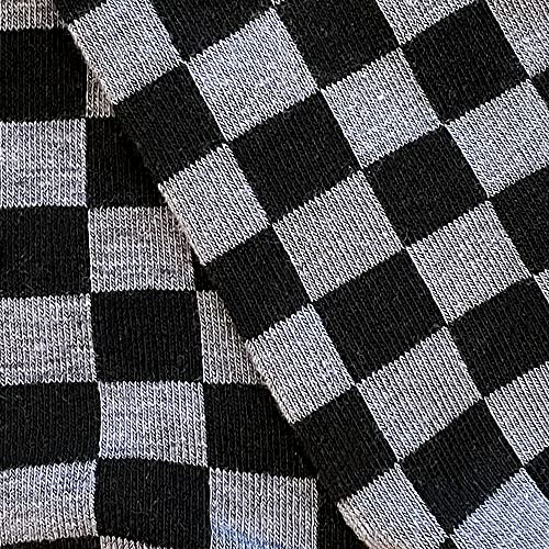 3PK Fashion Men's novelty Socks Checker board crew Socks, Skateboard Socks (Shoe Size 6-12)3