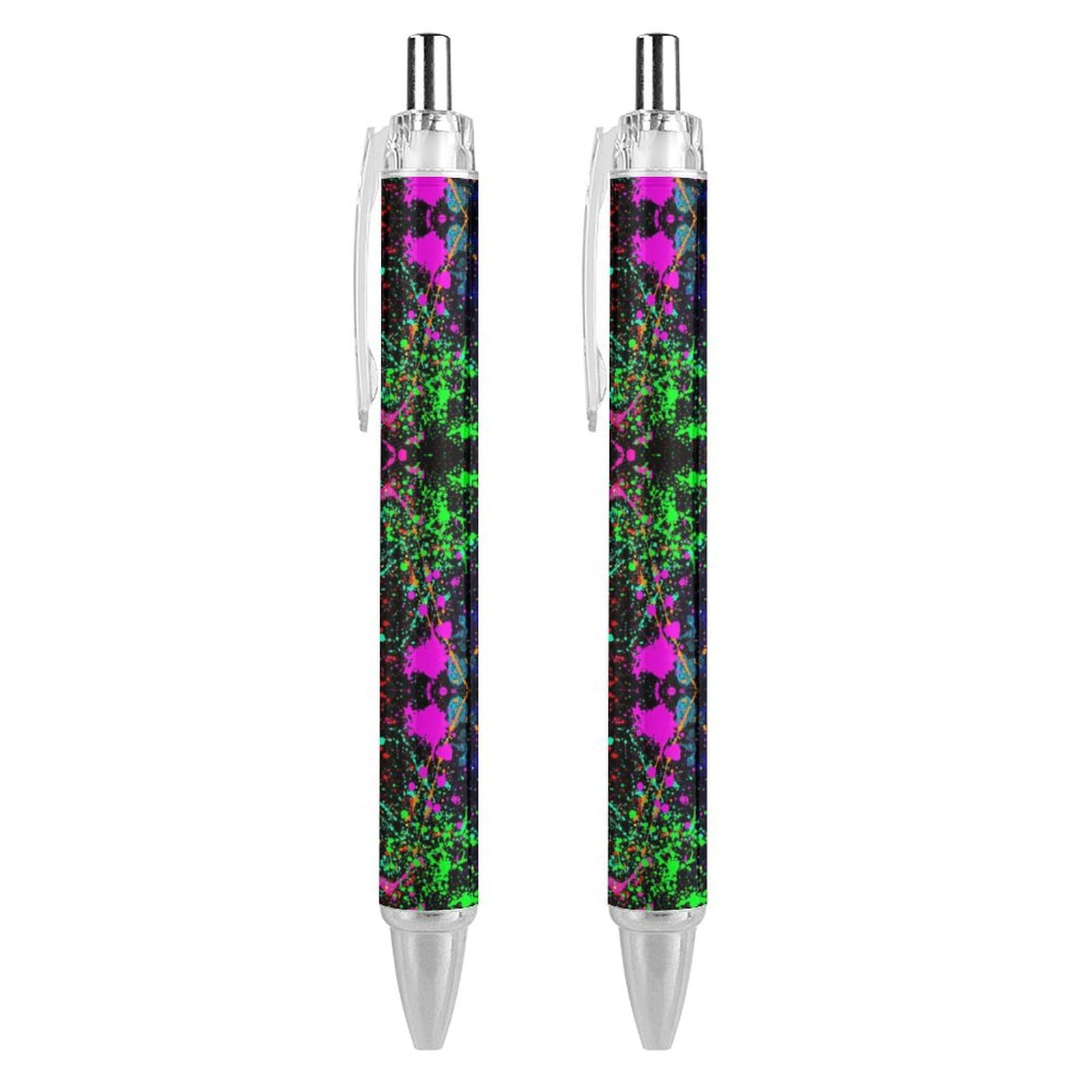 Glow in Dark Splatter Neon Retractable Ballpoint Pen Portable Black Ink Ball Pen Work Pens for Office Stationery Supplies Gifts