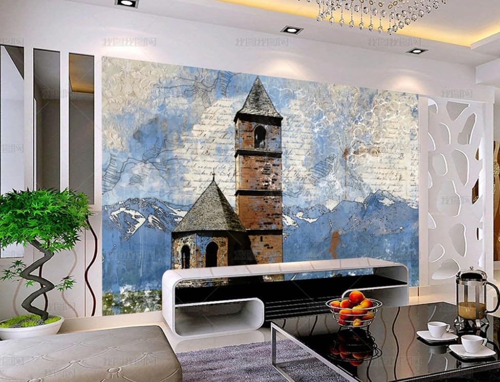 Papier peint intissé château abstrait géant 400x280 cm