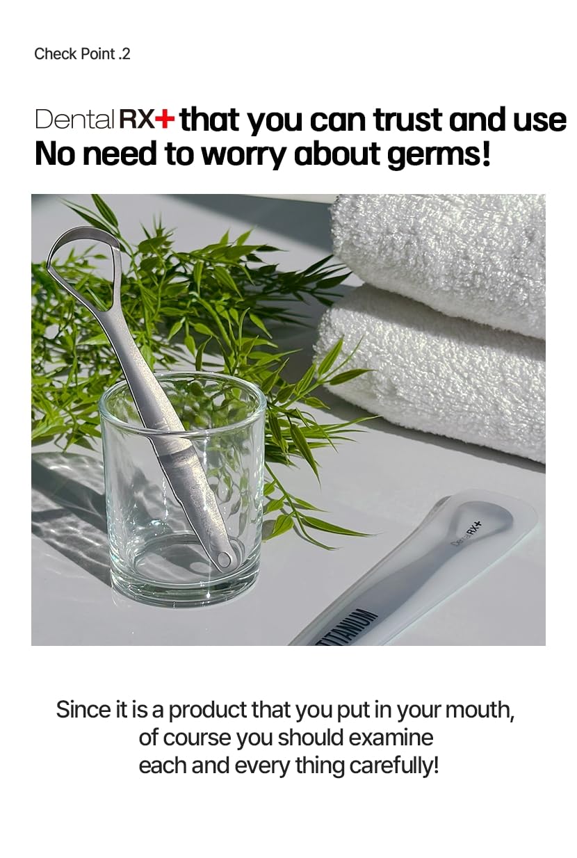 Raspadores de lengua de titanio puro para adultos y niños (paquete de 2, diferentes tamaños), limpiadores de lengua de titanio, evitan y reducen el mal aliento