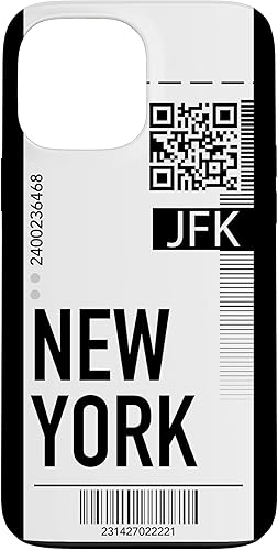 Funda para iPhone 13 Pro Max New York Air Flight Ticket Phone Case