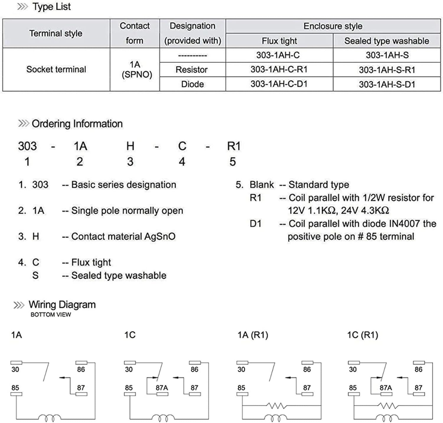 General Purpose Relays 303-1AH-C-R1-U01-12VDC RZR Slingshot Ranger Sportsman Cooling Fan Relay(2Pcs)