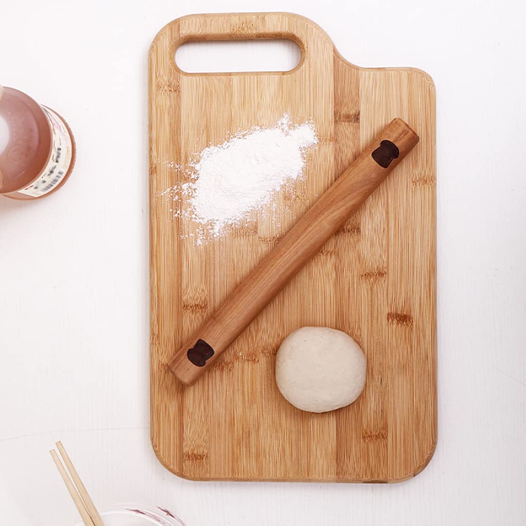 Rodillo De Cocina, Palo De Fideos De Madera De Olivo para Hornear Pasta, Pizza, Pastel, Galleta, Rodillo De Masa De Madera - Herramientas para Hornear,C30*3cm