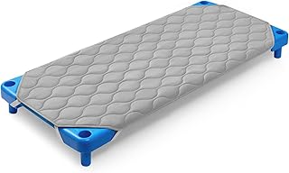 Comfyanno Quilted Daycare Cot Nap Mat Only, for Boys, Girls, Soft & Breathable, Gentle on Skin, Extra Support & Comfort for Standard Cozy Nap Time Sleep, Fits 23″ x 51″ Standard Preschool Cot - Gray