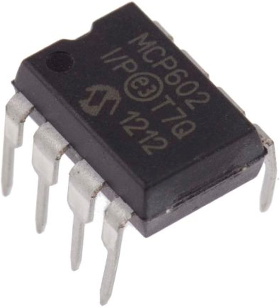 Juried Engineering Microchip MCP602-I/P MCP602 Dual Operational Amplifier Op-Amp 2.8MHZ 2.3V/us DIP-8 Breadboard-Friendly (Pack of 4)