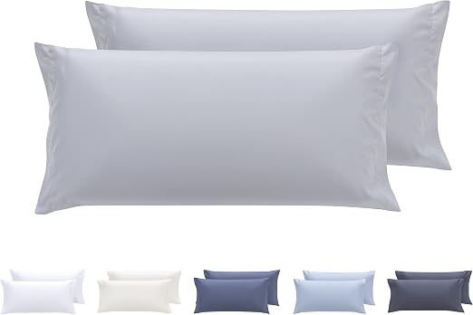 Todocama – Juego de 2 Fundas de Almohada, Microfibra Extra Suave, hipoalergénicas. Juego de 2-70x40 cm Gris Claro