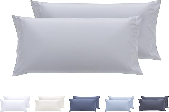 Todocama – Juego de 2 Fundas de Almohada, Microfibra Extra Suave, hipoalergénicas. Juego de 2-70x40 cm Gris Claro